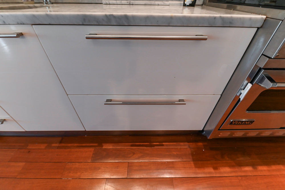 Pessina Cucine Modern Industrial White Kitchen with Island & Viking Appliances
