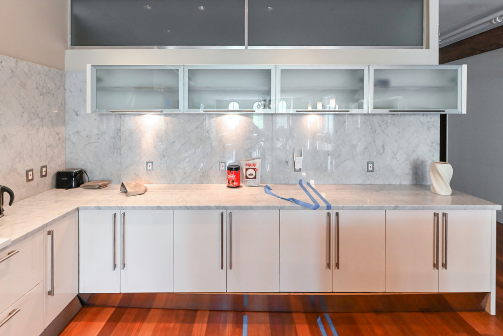 Pessina Cucine Modern Industrial White Kitchen with Island & Viking Appliances