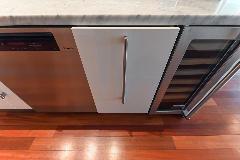 Pessina Cucine Modern Industrial White Kitchen with Island & Viking Appliances