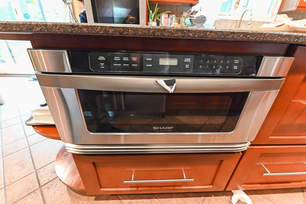 Plain & Fancy Transitional Classic Wooden Kitchen with Island and Sub-Zero 48" Refrigerator