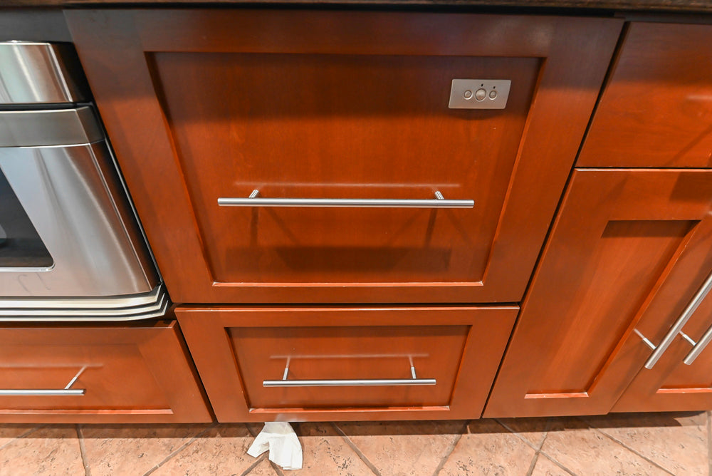 Plain & Fancy Transitional Classic Wooden Kitchen with Island and Sub-Zero 48" Refrigerator
