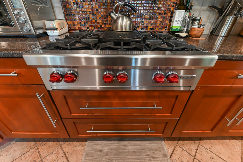 Plain & Fancy Transitional Classic Wooden Kitchen with Island and Sub-Zero 48" Refrigerator
