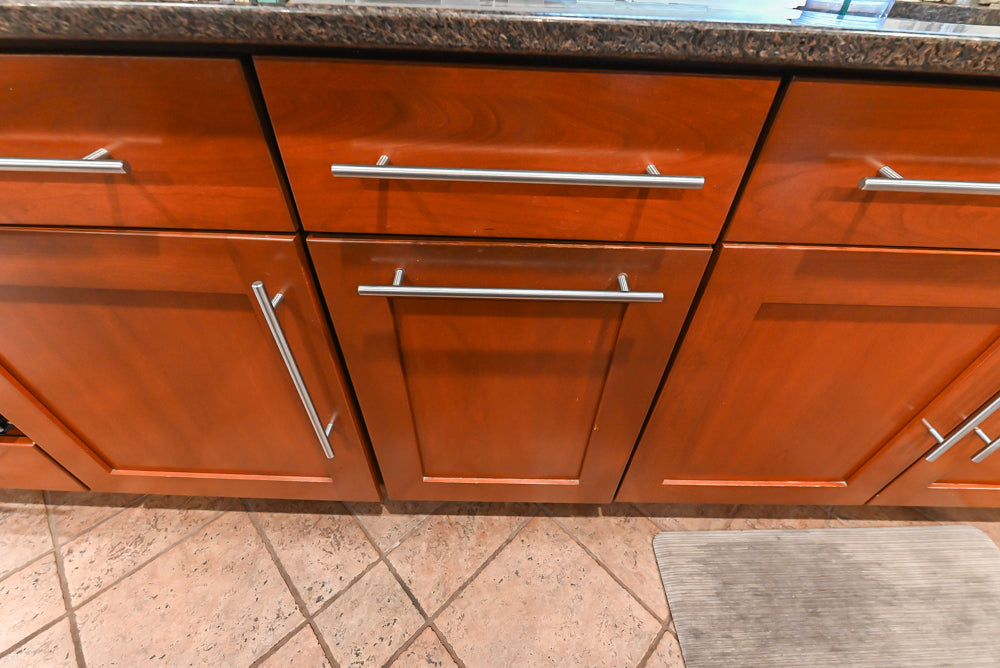 Plain & Fancy Transitional Classic Wooden Kitchen with Island and Sub-Zero 48" Refrigerator