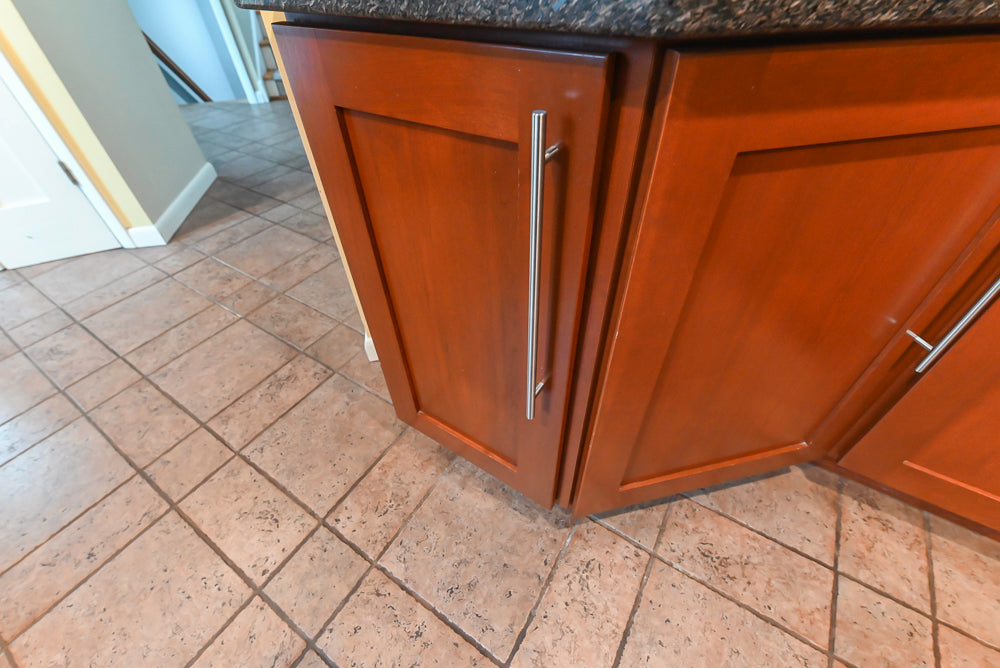 Plain & Fancy Transitional Classic Wooden Kitchen with Island and Sub-Zero 48" Refrigerator