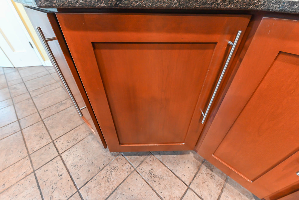 Plain & Fancy Transitional Classic Wooden Kitchen with Island and Sub-Zero 48" Refrigerator
