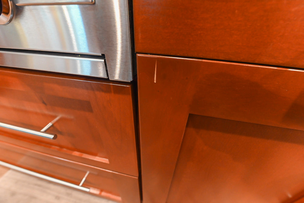 Plain & Fancy Transitional Classic Wooden Kitchen with Island and Sub-Zero 48" Refrigerator