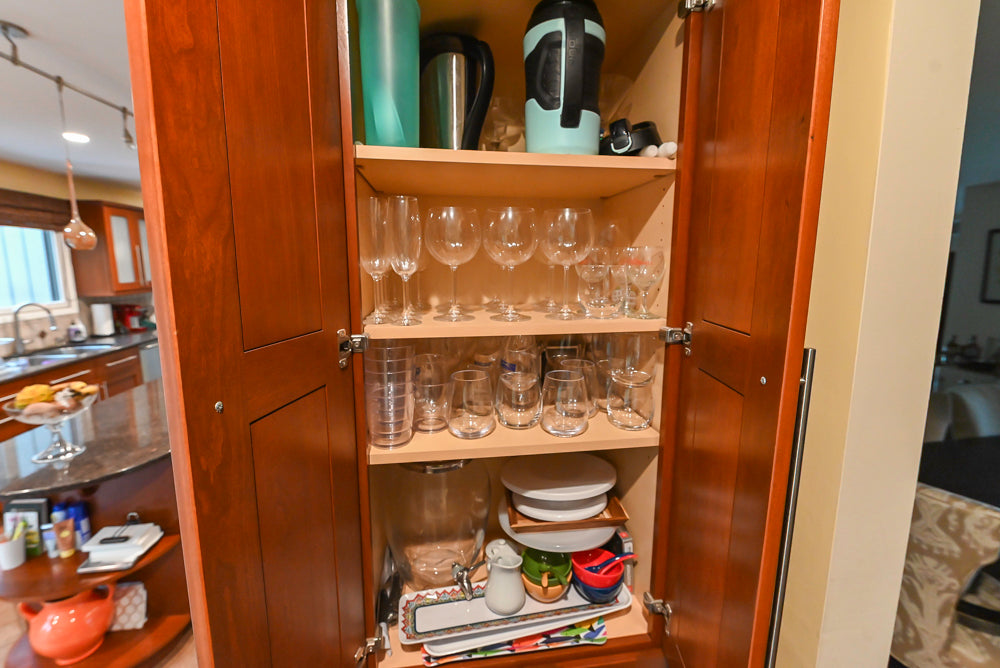 Plain & Fancy Transitional Classic Wooden Kitchen with Island and Sub-Zero 48" Refrigerator