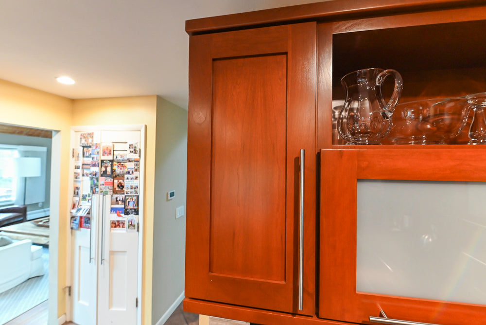 Plain & Fancy Transitional Classic Wooden Kitchen with Island and Sub-Zero 48" Refrigerator