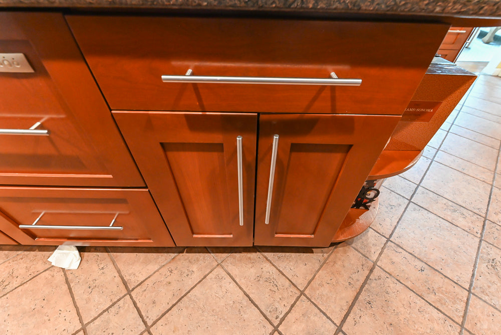 Plain & Fancy Transitional Classic Wooden Kitchen with Island and Sub-Zero 48" Refrigerator
