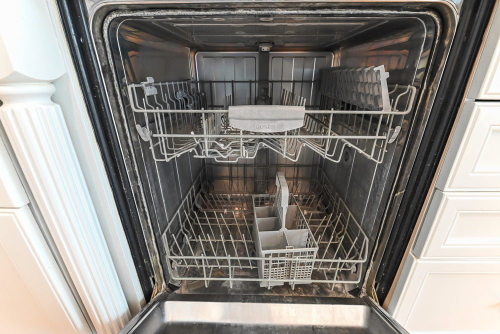 "The Montgomery" Transitional White Kitchen with Blue Island & Appliances