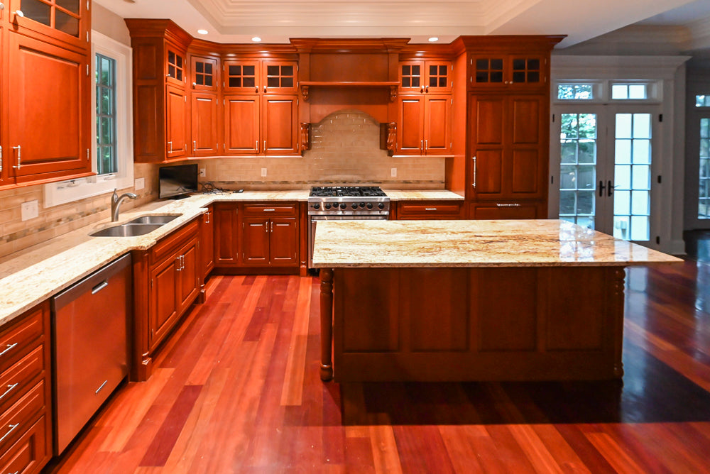 Plain & Fancy Traditional Craftsman Wood Kitchen with Island & Appliances