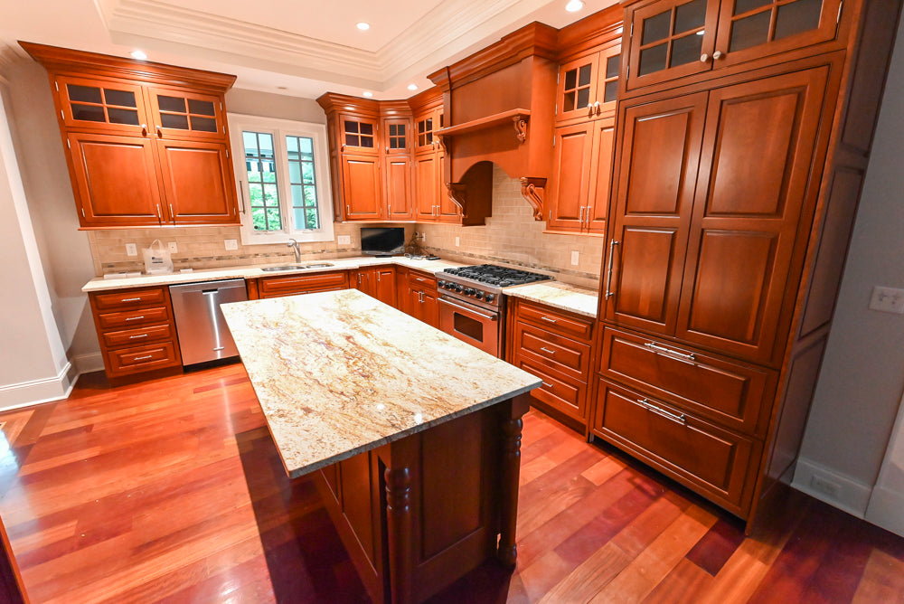 Plain & Fancy Traditional Craftsman Wood Kitchen with Island & Appliances