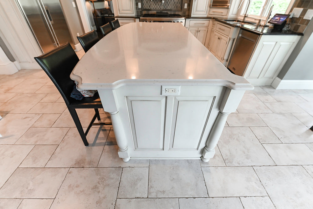 “The Abernathy” Grand Off White Kitchen with Island and Appliances