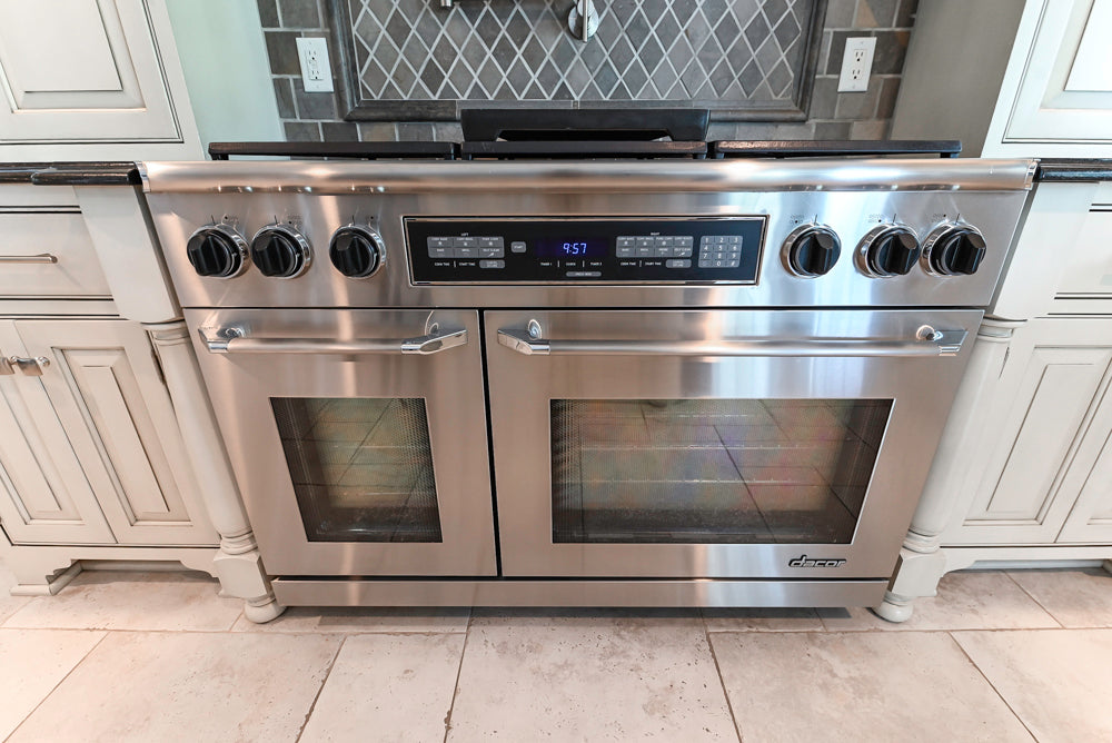 “The Abernathy” Grand Off White Kitchen with Island and Appliances