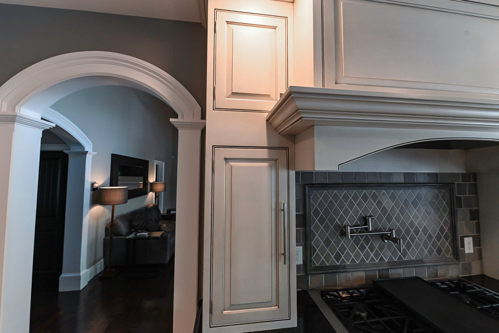 “The Abernathy” Grand Off White Kitchen with Island and Appliances