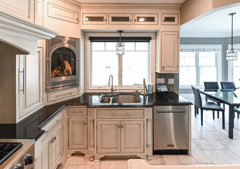 “The Abernathy” Grand Off White Kitchen with Island and Appliances