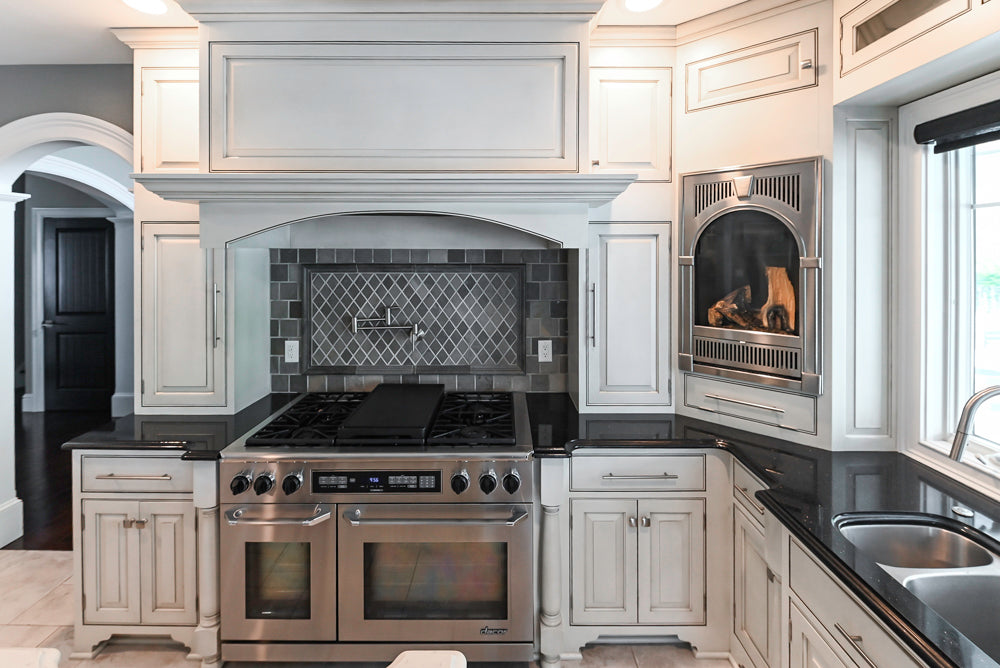 “The Abernathy” Grand Off White Kitchen with Island and Appliances
