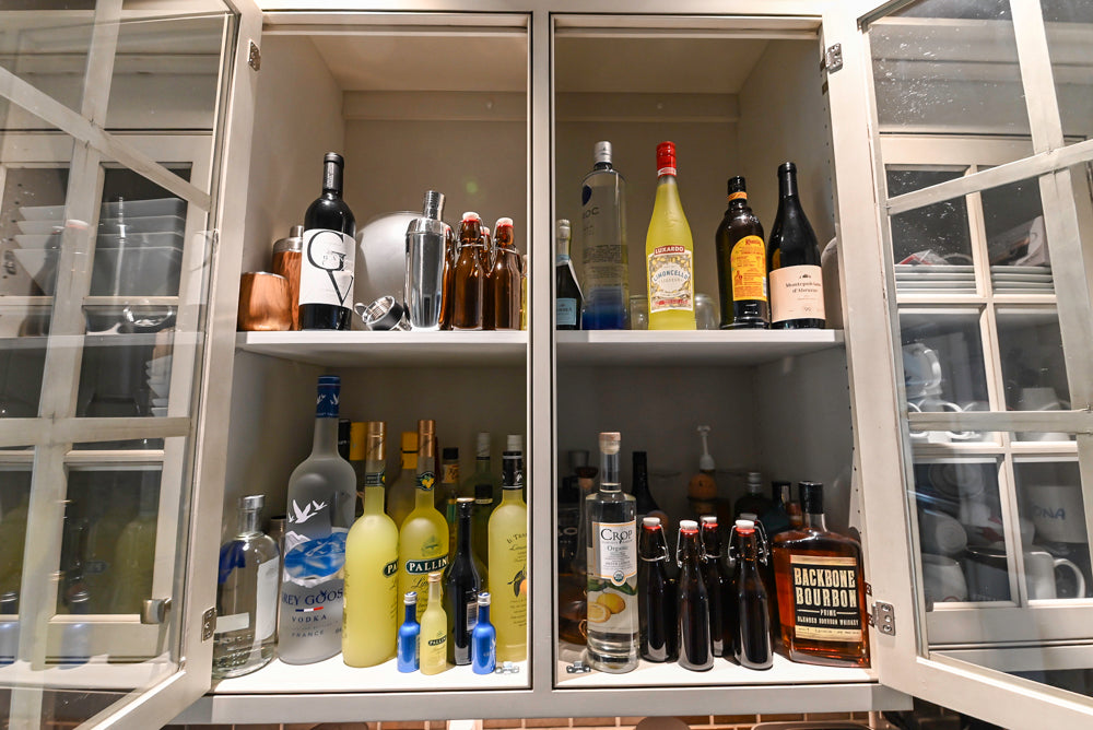 “The Abernathy” Grand Off White Wet Bar with Beverage Cooler, Sink & Faucet