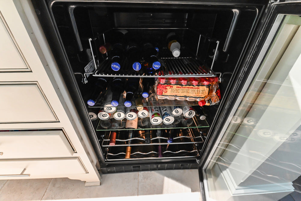 “The Abernathy” Grand Off White Wet Bar with Beverage Cooler, Sink & Faucet