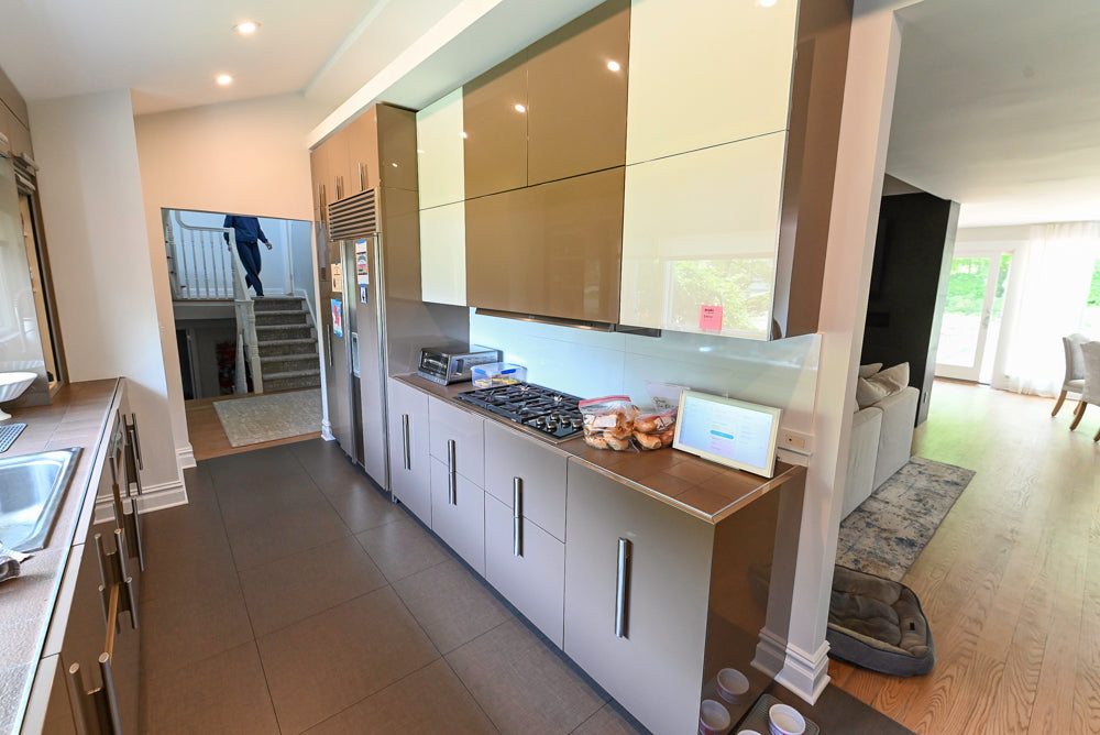 Rossana Modern Glossy Mexican Sand Kitchen with Island & Appliances