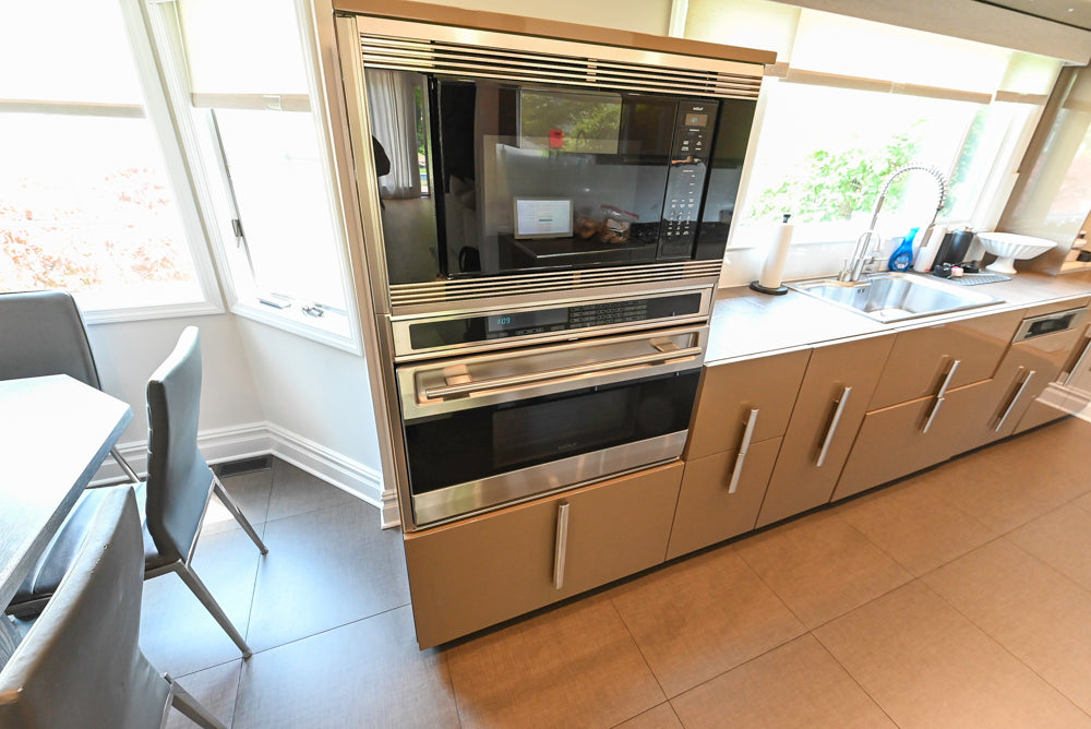 Rossana Modern Glossy Mexican Sand Kitchen with Island & Appliances