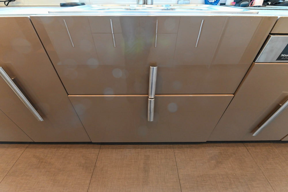 Rossana Modern Glossy Mexican Sand Kitchen with Island & Appliances