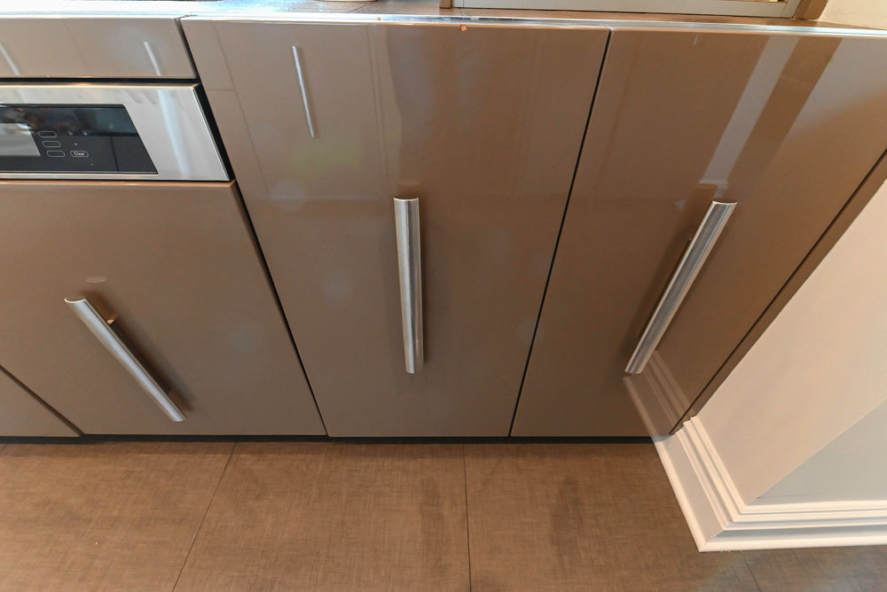 Rossana Modern Glossy Mexican Sand Kitchen with Island & Appliances