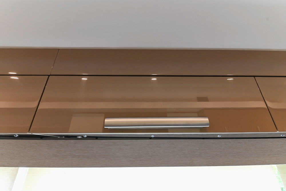 Rossana Modern Glossy Mexican Sand Kitchen with Island & Appliances