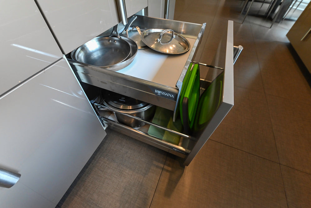 Rossana Modern Glossy Mexican Sand Kitchen with Island & Appliances