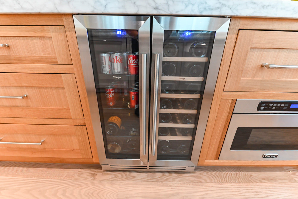 "The Banbury" Transitional White Kitchen with White Oak Island & Appliances