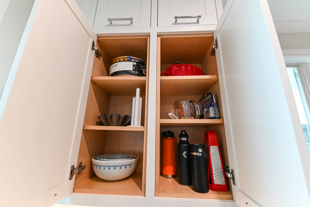 "The Banbury" Transitional White Kitchen with White Oak Island & Appliances