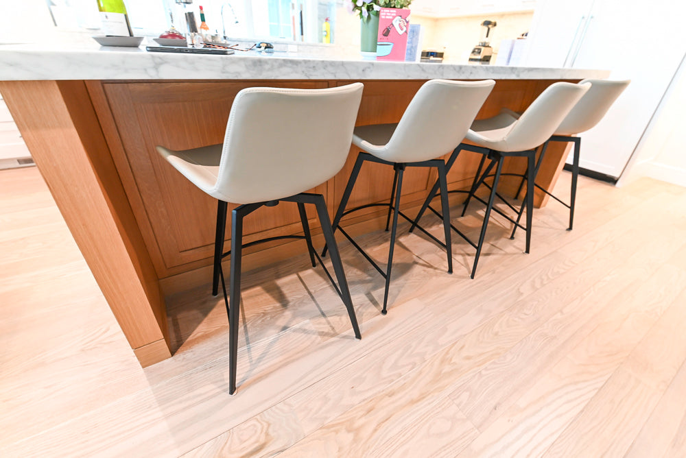 "The Banbury" Transitional White Kitchen with White Oak Island & Appliances