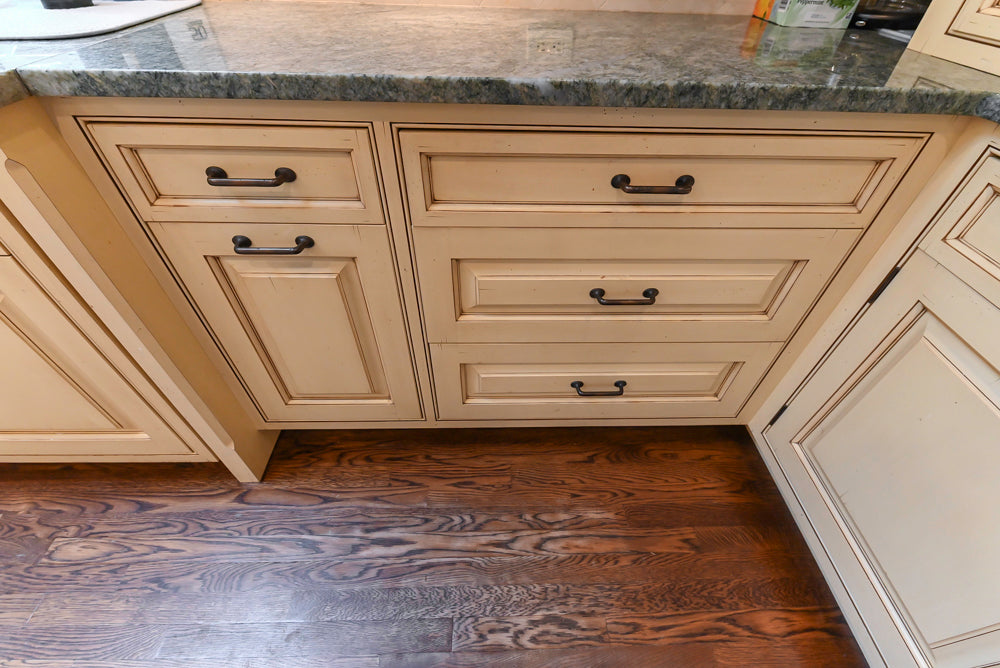 Woodcraft Traditional Light Yellow Kitchen with Island & 48" Wolf Range