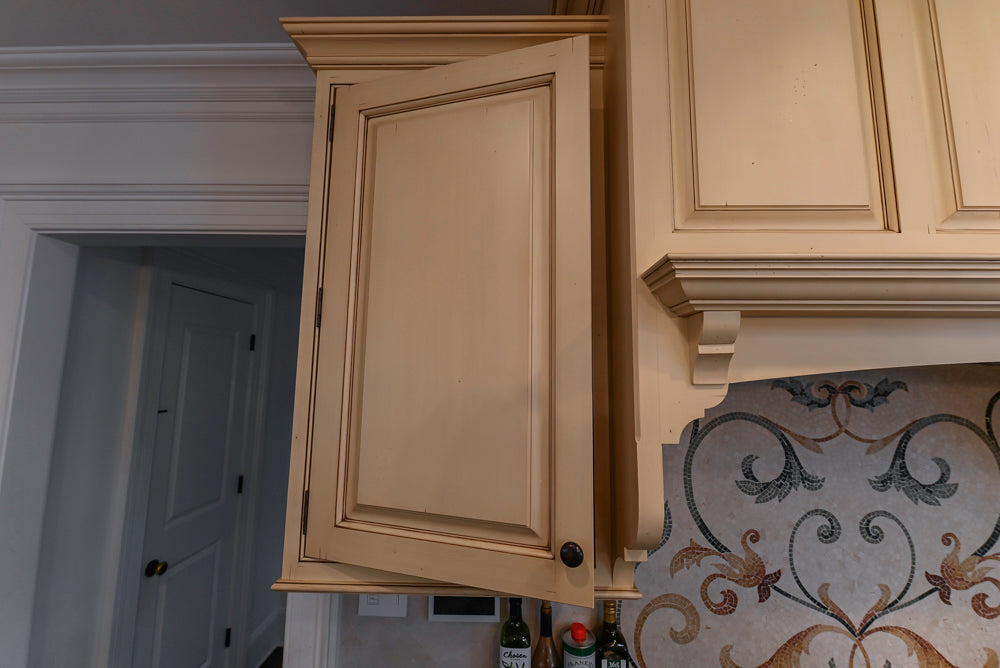 Woodcraft Traditional Light Yellow Kitchen with Island & 48" Wolf Range