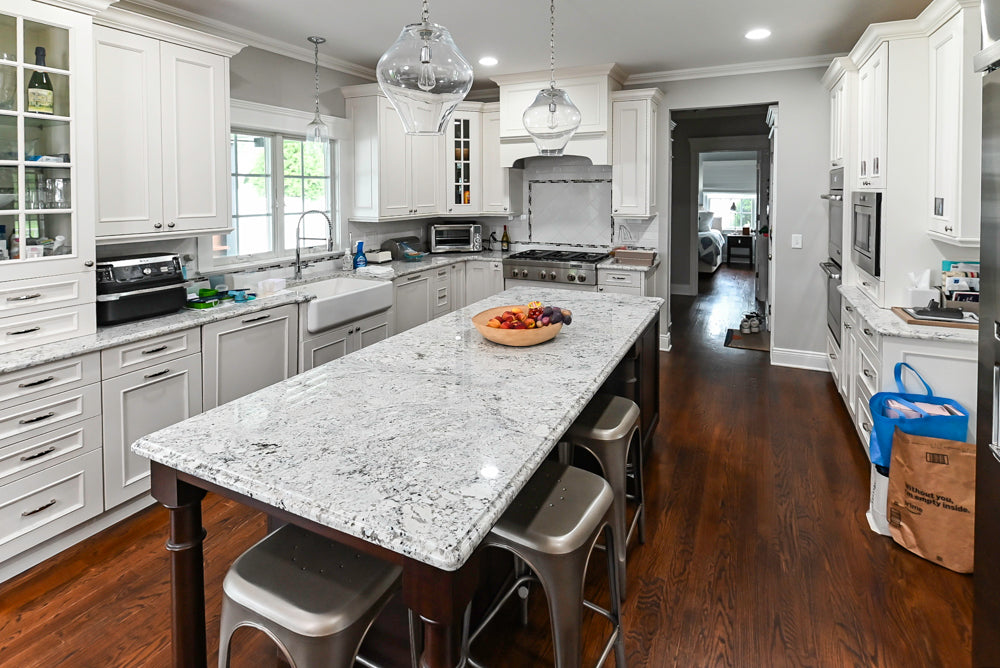 St. Martin Traditional Off-White Kitchen with Island & JennAir Appliances