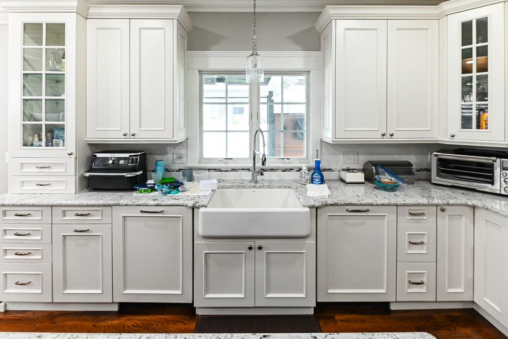 St. Martin Traditional Off-White Kitchen with Island & JennAir Appliances