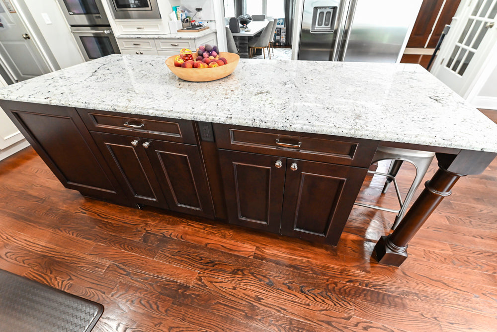 St. Martin Traditional Off-White Kitchen with Island & JennAir Appliances