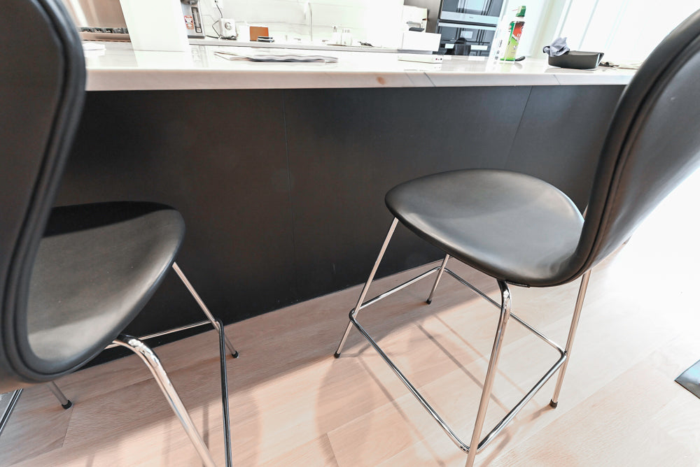 “The Soho” Modern Black & White Kitchen with Waterfall Island & Appliances