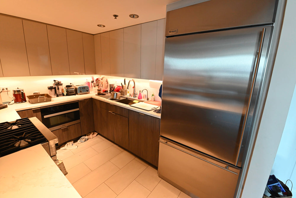 Miralis Modern Grey Two-Textured Kitchen with Viking Range