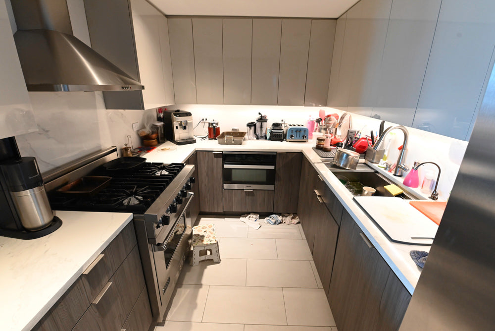 Miralis Modern Grey Two-Textured Kitchen with Viking Range
