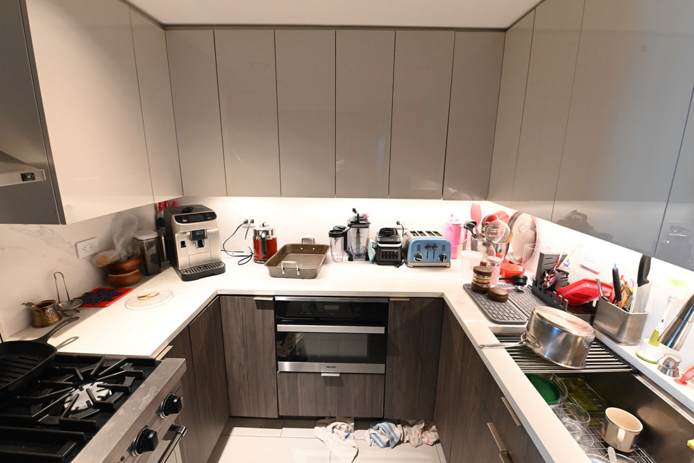 Miralis Modern Grey Two-Textured Kitchen with Viking Range