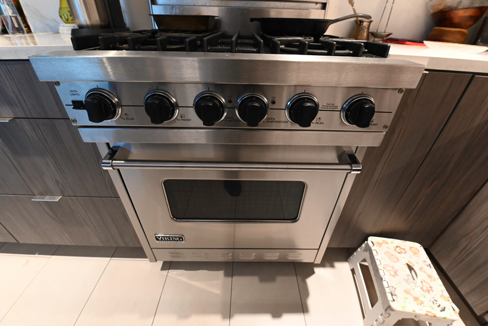 Miralis Modern Grey Two-Textured Kitchen with Viking Range