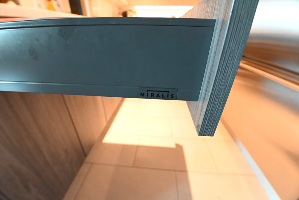 Miralis Modern Grey Two-Textured Kitchen with Viking Range