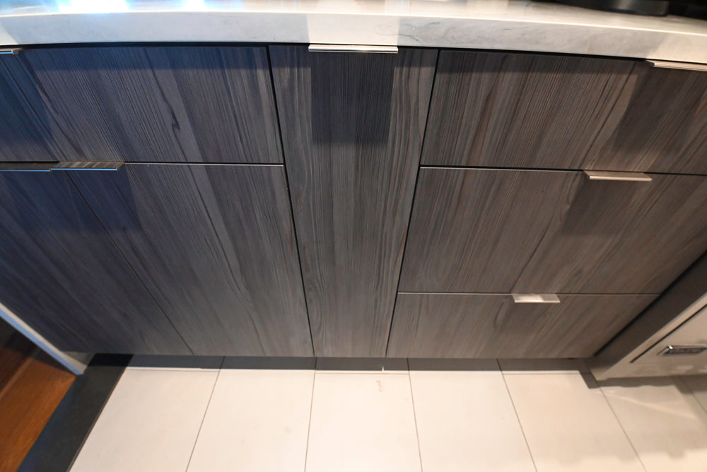 Miralis Modern Grey Two-Textured Kitchen with Viking Range