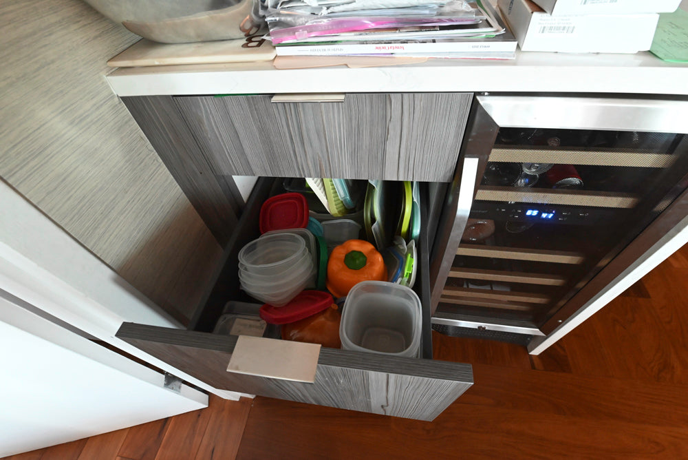 Miralis Modern Grey Two-Textured Kitchen with Viking Range