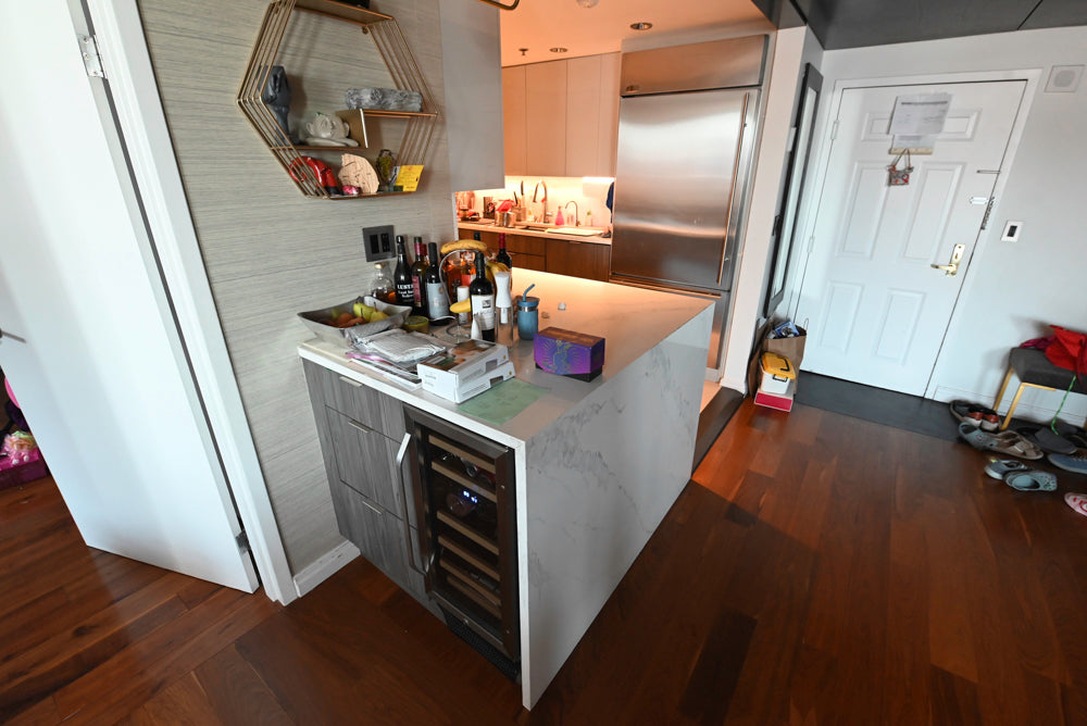 Miralis Modern Grey Two-Textured Kitchen with Viking Range
