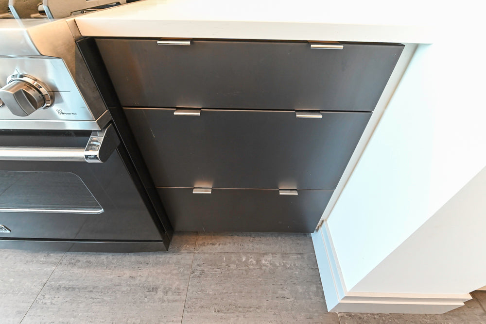 “The Mercer” Modern Black & White Kitchen with Appliances