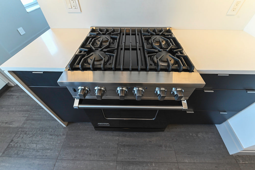 “The Mercer” Modern Black & White Kitchen with Appliances