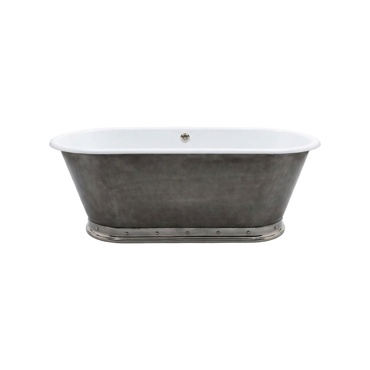 Polished Stainless Steel & Metal 68" Freestanding Soaking Tub