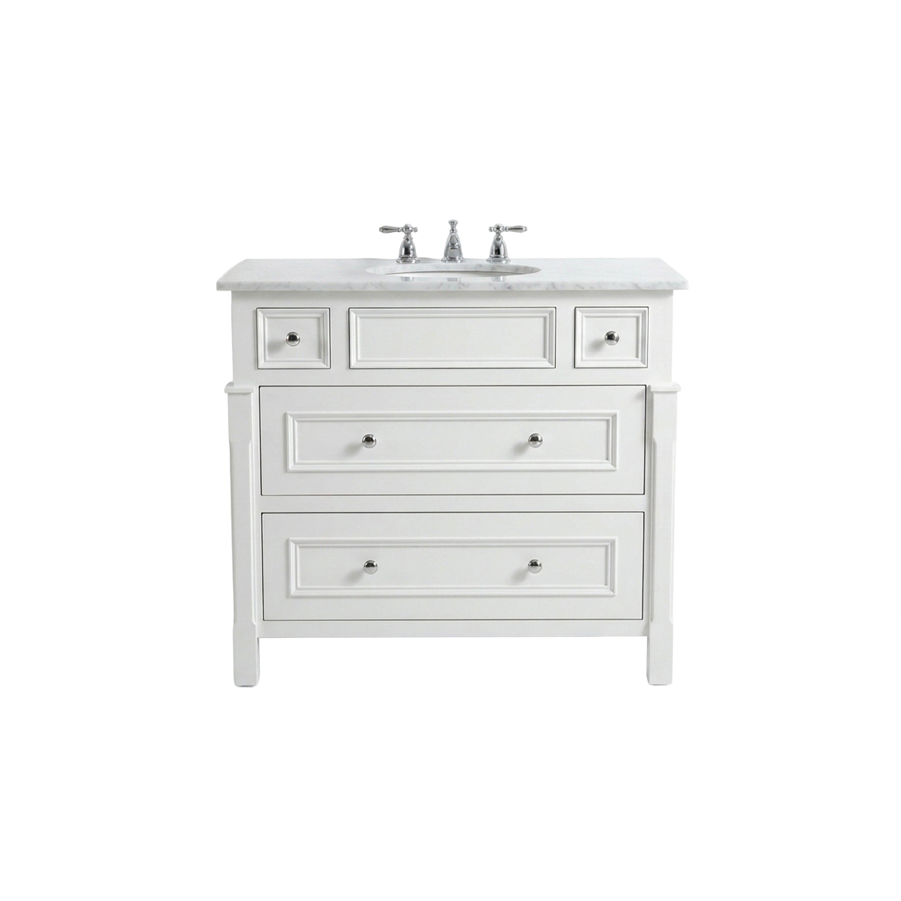 Transitional Classic 38" White Freestanding Single Vanity